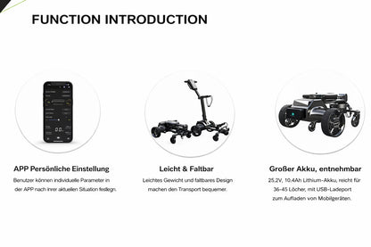 GOOTER E-Cad golf trolley, feature overview