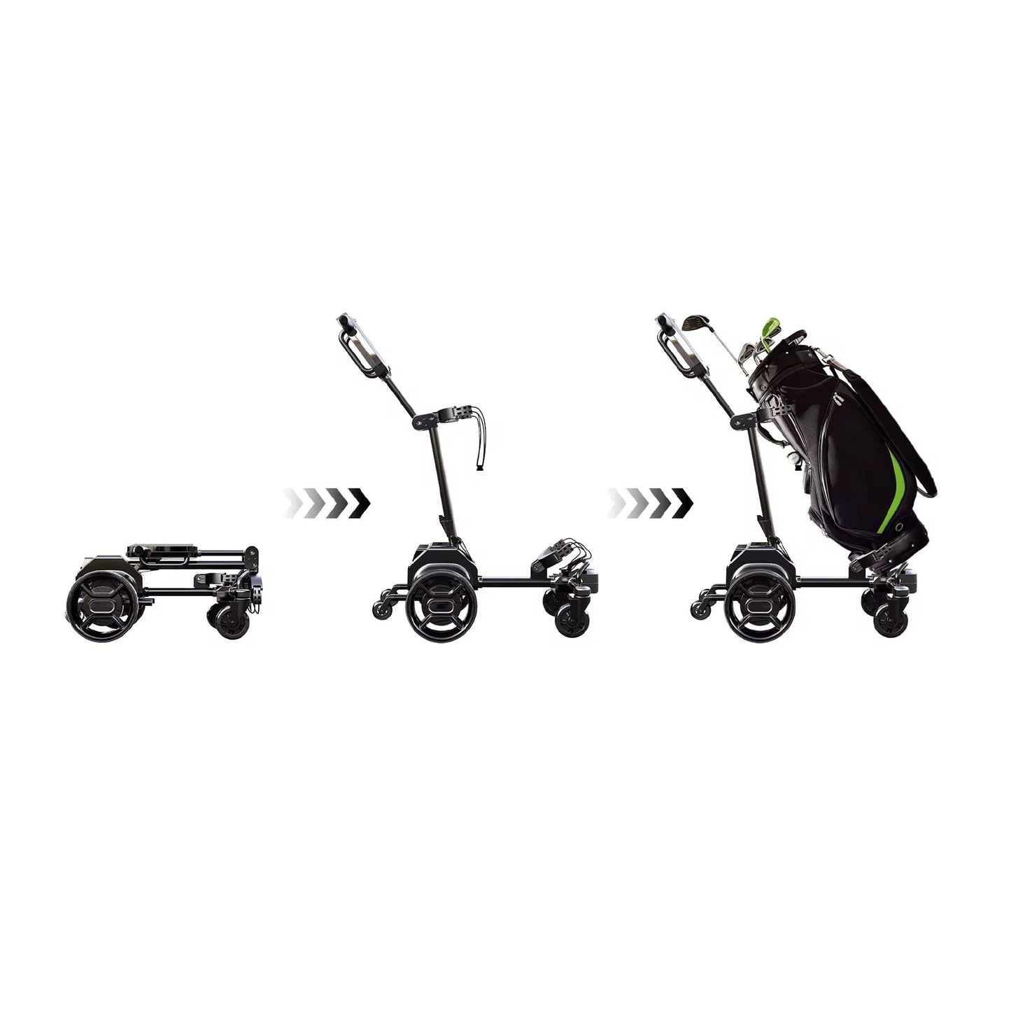 GOOTER E-Cad golf trolley in 3 views