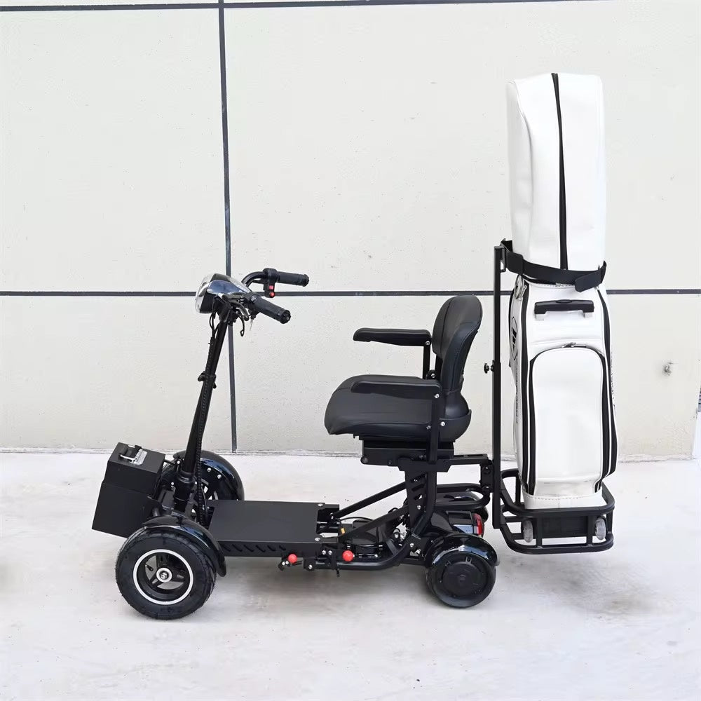 GOOTER E-CadCruiser Pro side with seat and golf bag