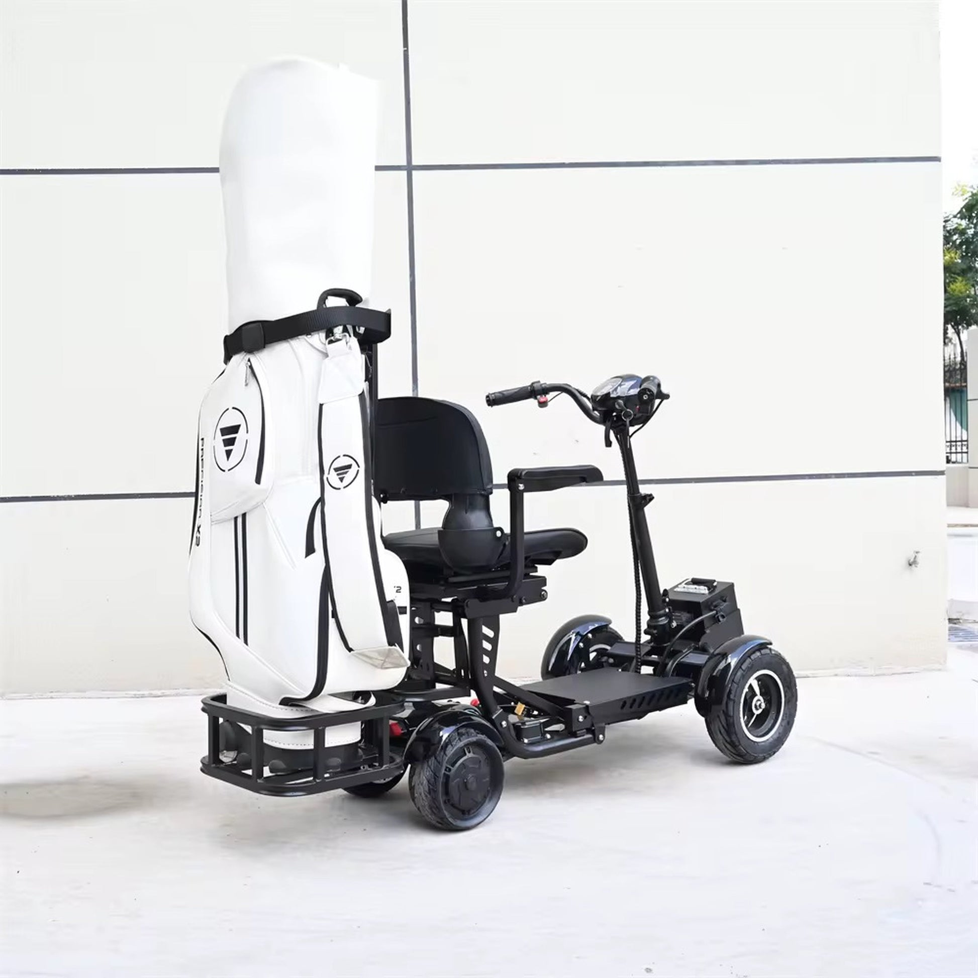 GOOTER E-CadCruiser Pro electric golf cart with seat, rear angle view