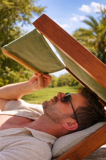 SunBeachy Strandkissen mit Sonnenschutz seitliche Ansicht