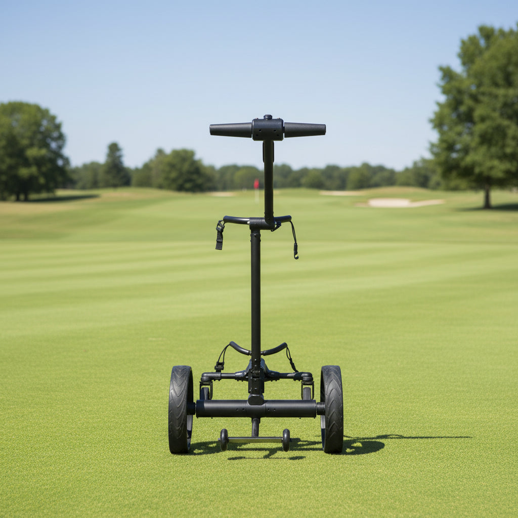 GOOTER E-CadFollow Light Follow Golftrolley mit Fernbedienung auf dem Golfplatz