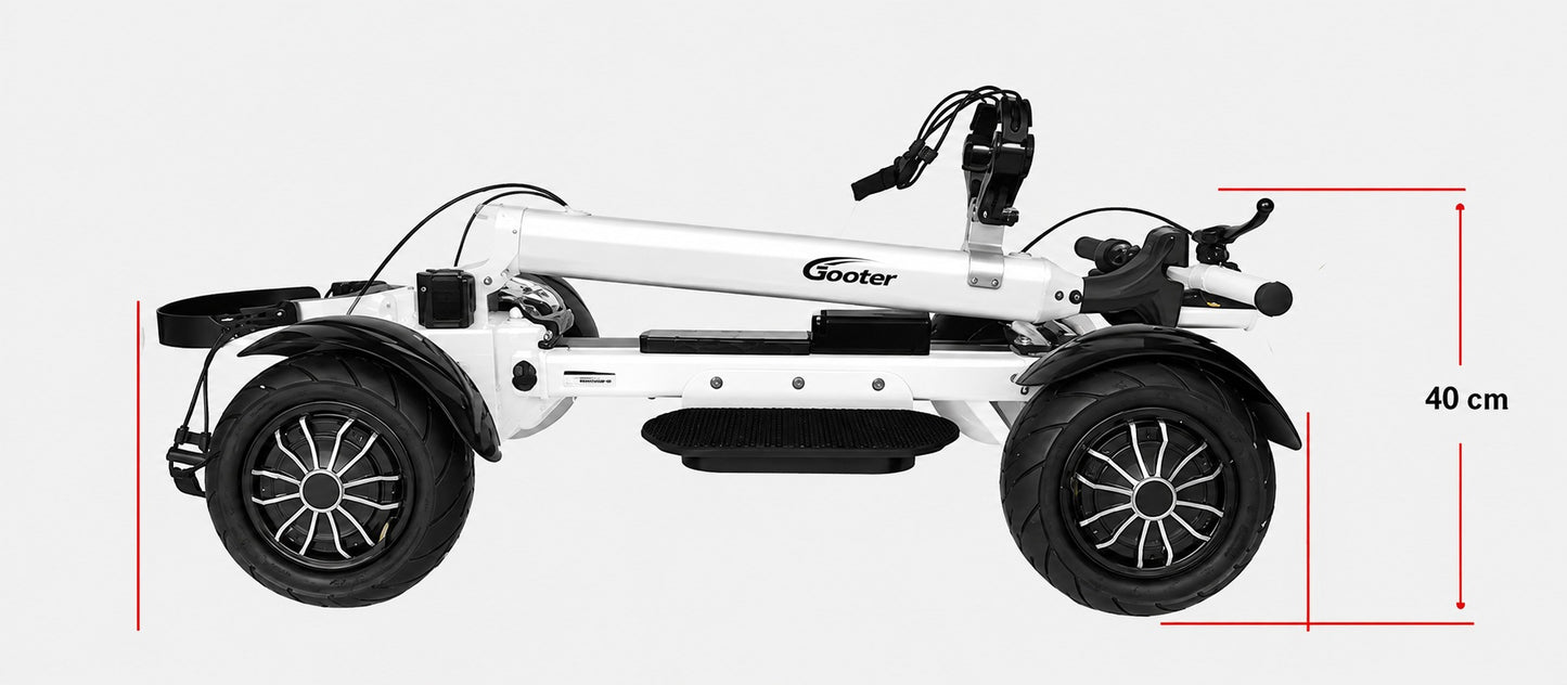 GOOTER Ecad SeatStand 3.0 gefaltet – nur 40 cm Höhe für den Kofferraum-Transport