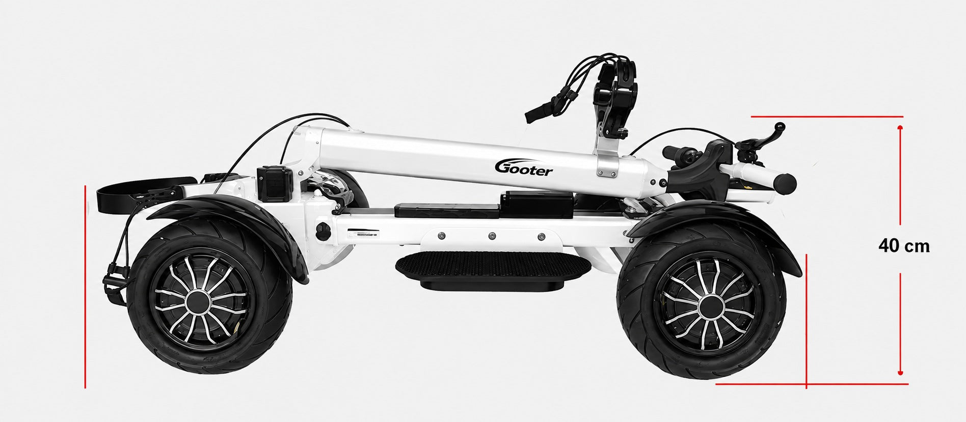 GOOTER Ecad SeatStand 3.0 gefaltet – nur 40 cm Höhe für den Kofferraum-Transport
