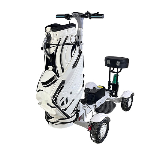 GOOTER Ecad SeatStand 3.0 – Golf-Scooter mit Sitz und Stehplattform, Golfbag auf Trägerplatte