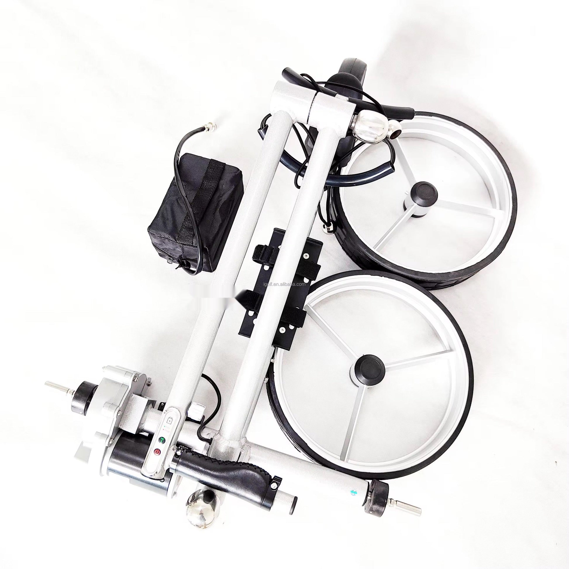 Elektrischer Golf Trolley GOOTER E-CadOne Aufsicht Aluminiumrahmen und Lithium-Akku