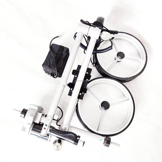 Elektrischer Golf Trolley GOOTER E-CadOne Aufsicht Aluminiumrahmen und Lithium-Akku